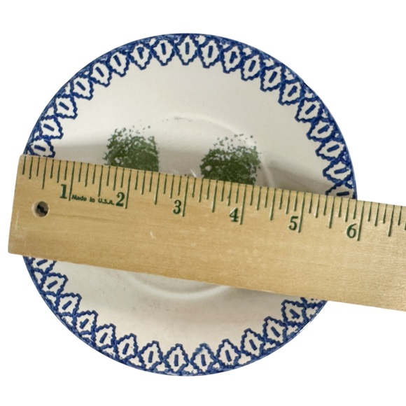 SAINT CLEMENT Luneville Art Pottery Mug with SaucerSet of 4 Handpainted France - Picture 7 of 8